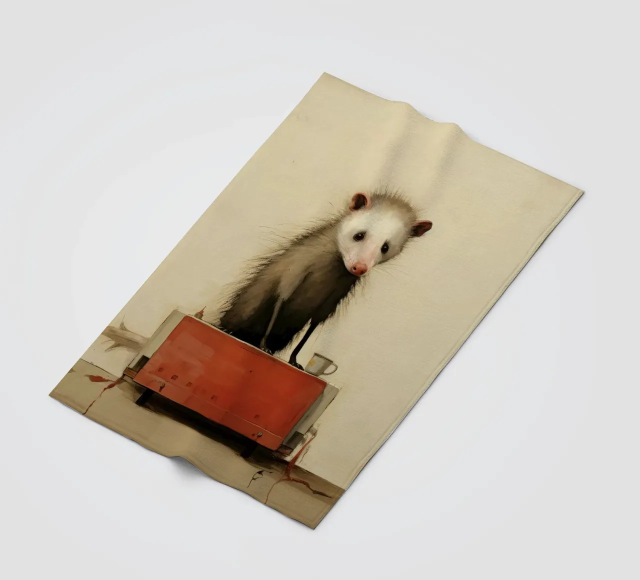 Opossum minimo 3 coperta in pile da Minimal Animal Art