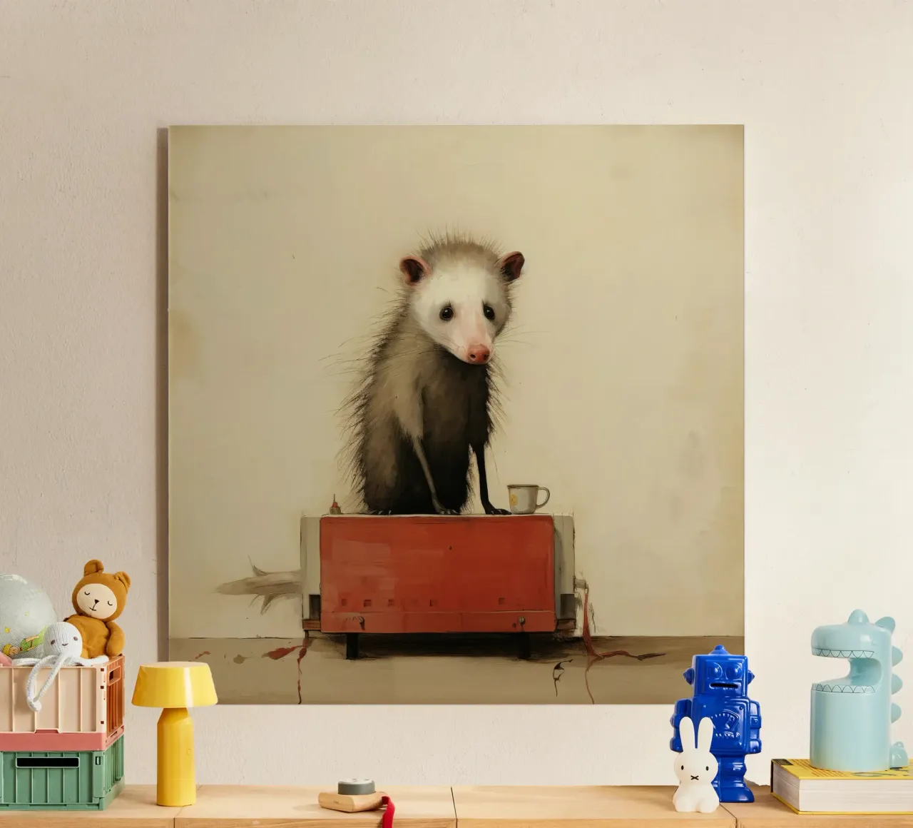 Opossum minimo 3 plexiglass da Minimal Animal Art