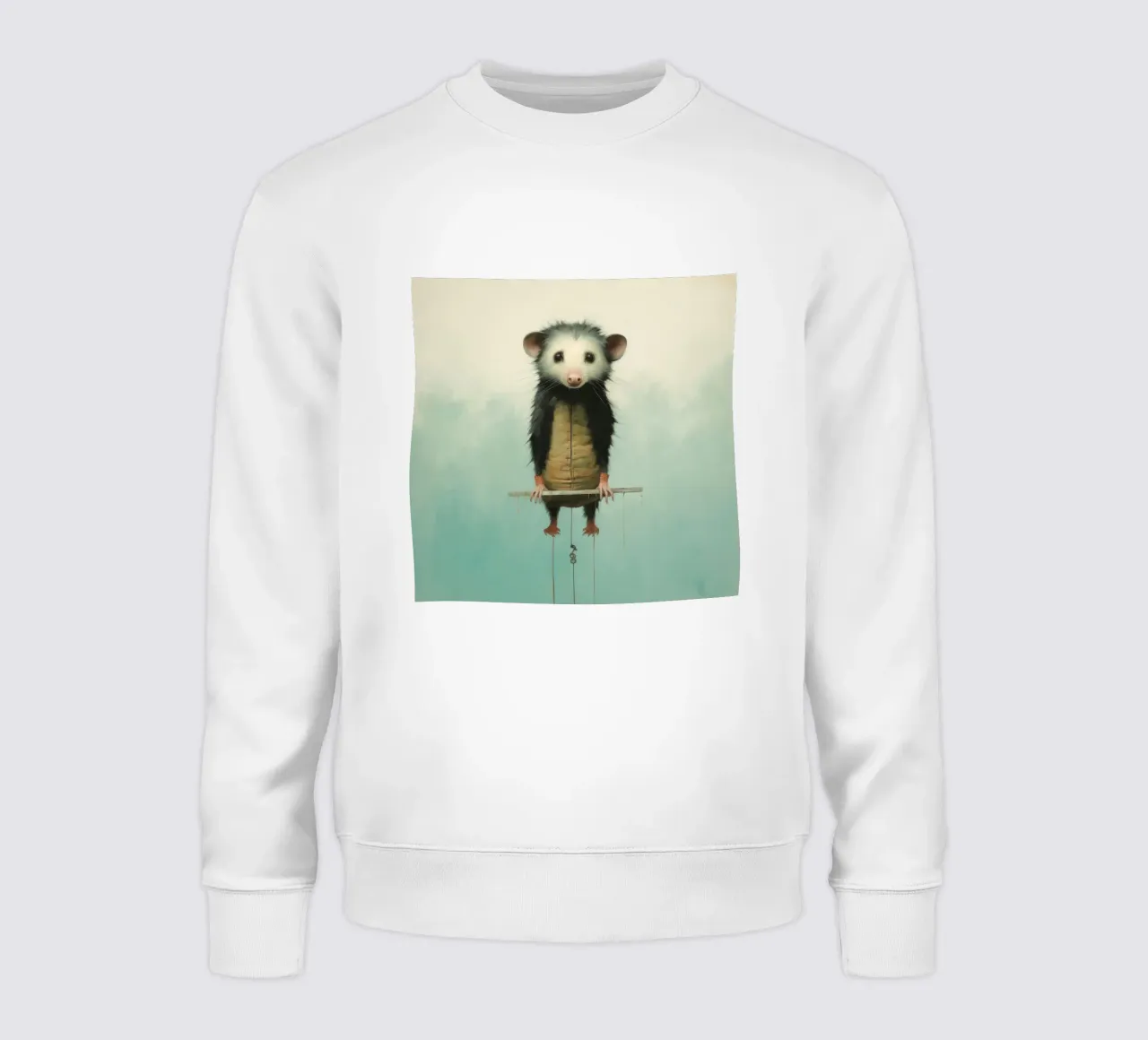 Minimal Opossum 4 sweatshirt by Minimal Animal Art