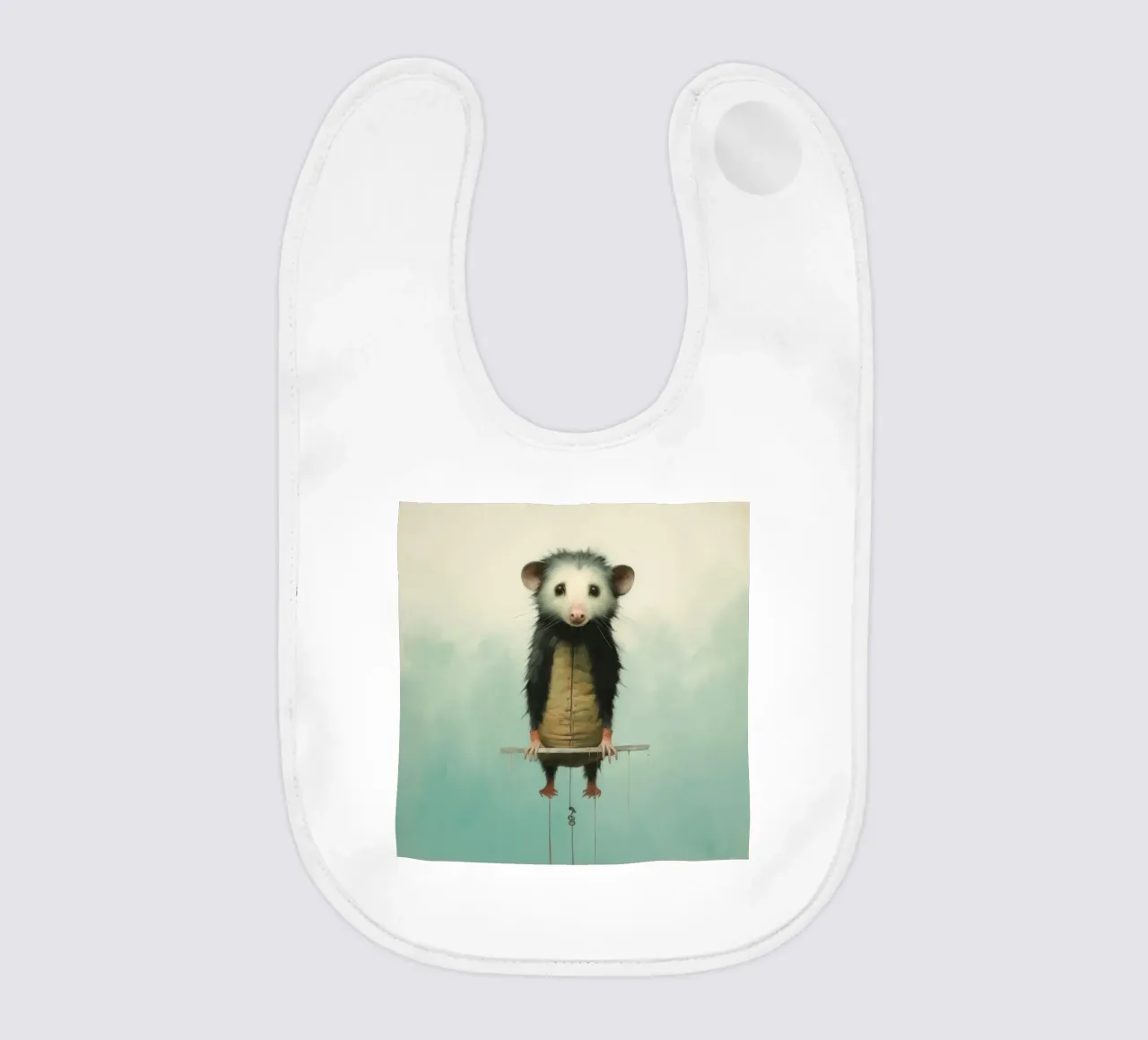 Opossum minimo 4 bavaglino da Minimal Animal Art