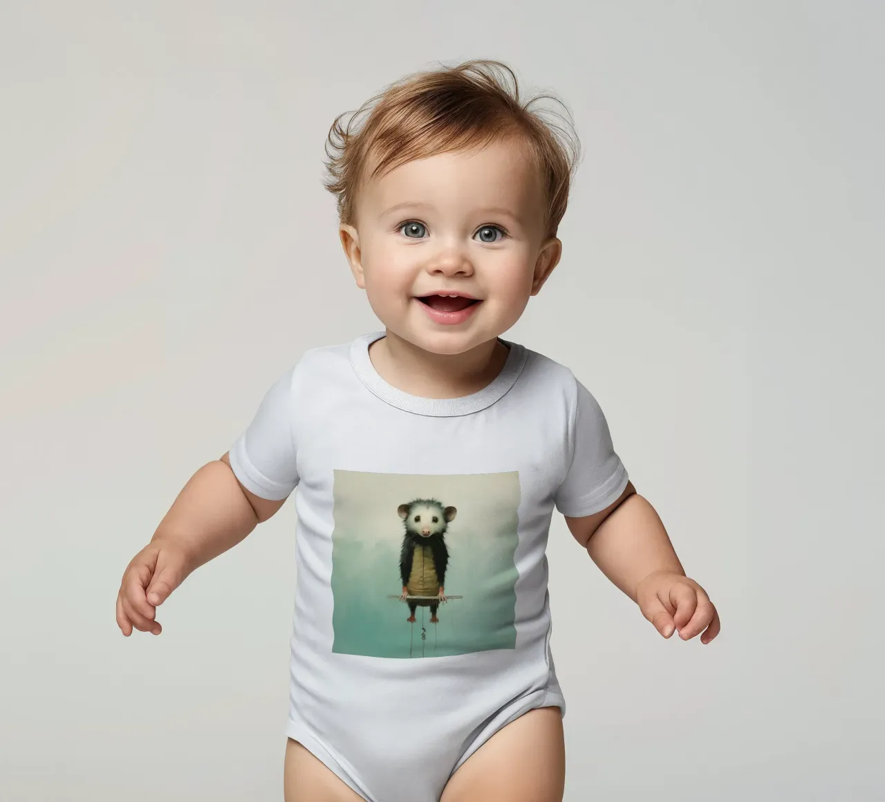 Opossum minimo 4 body neonato maniche corte da Minimal Animal Art