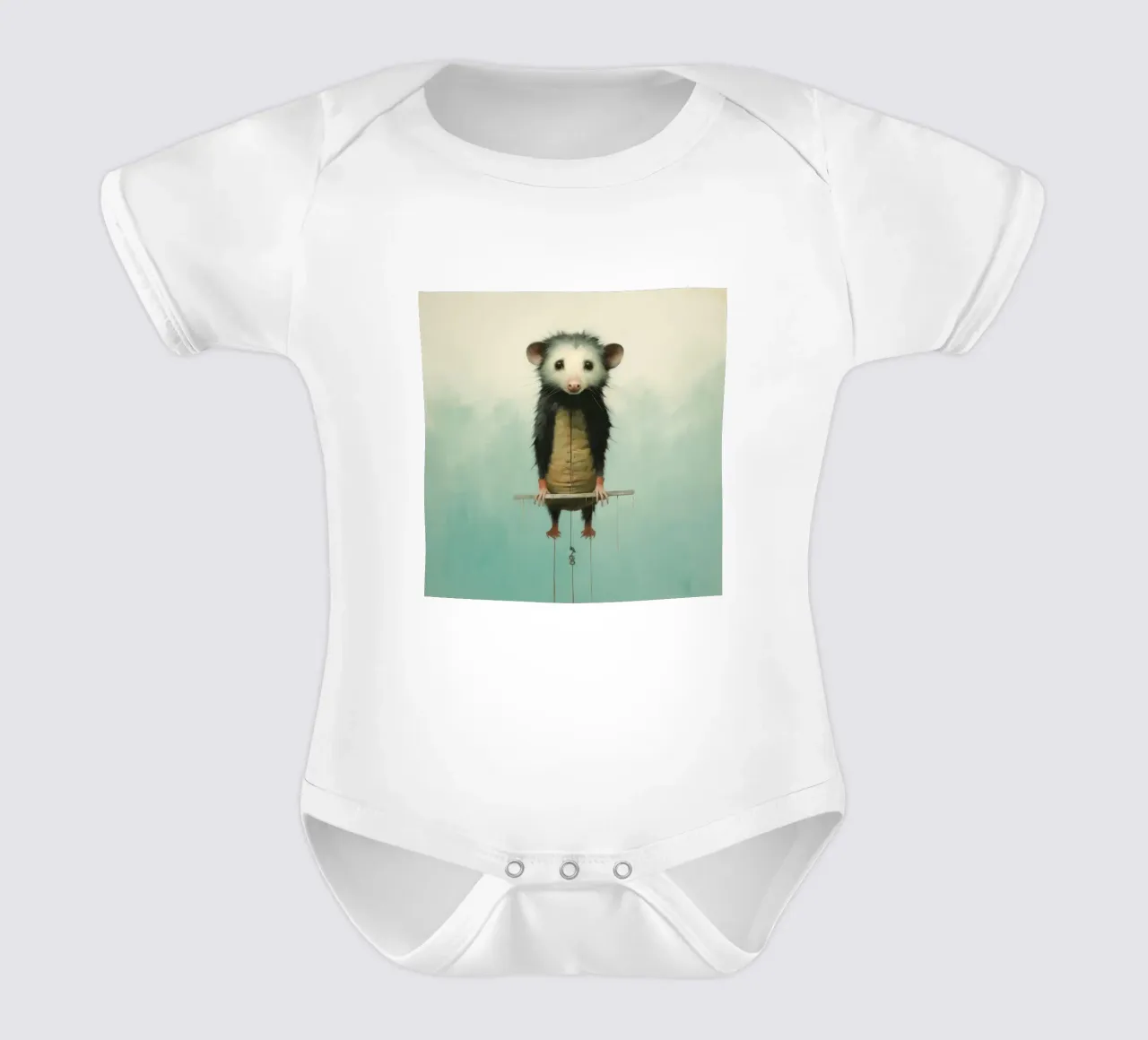 Opossum minimo 4 body neonato maniche corte da Minimal Animal Art