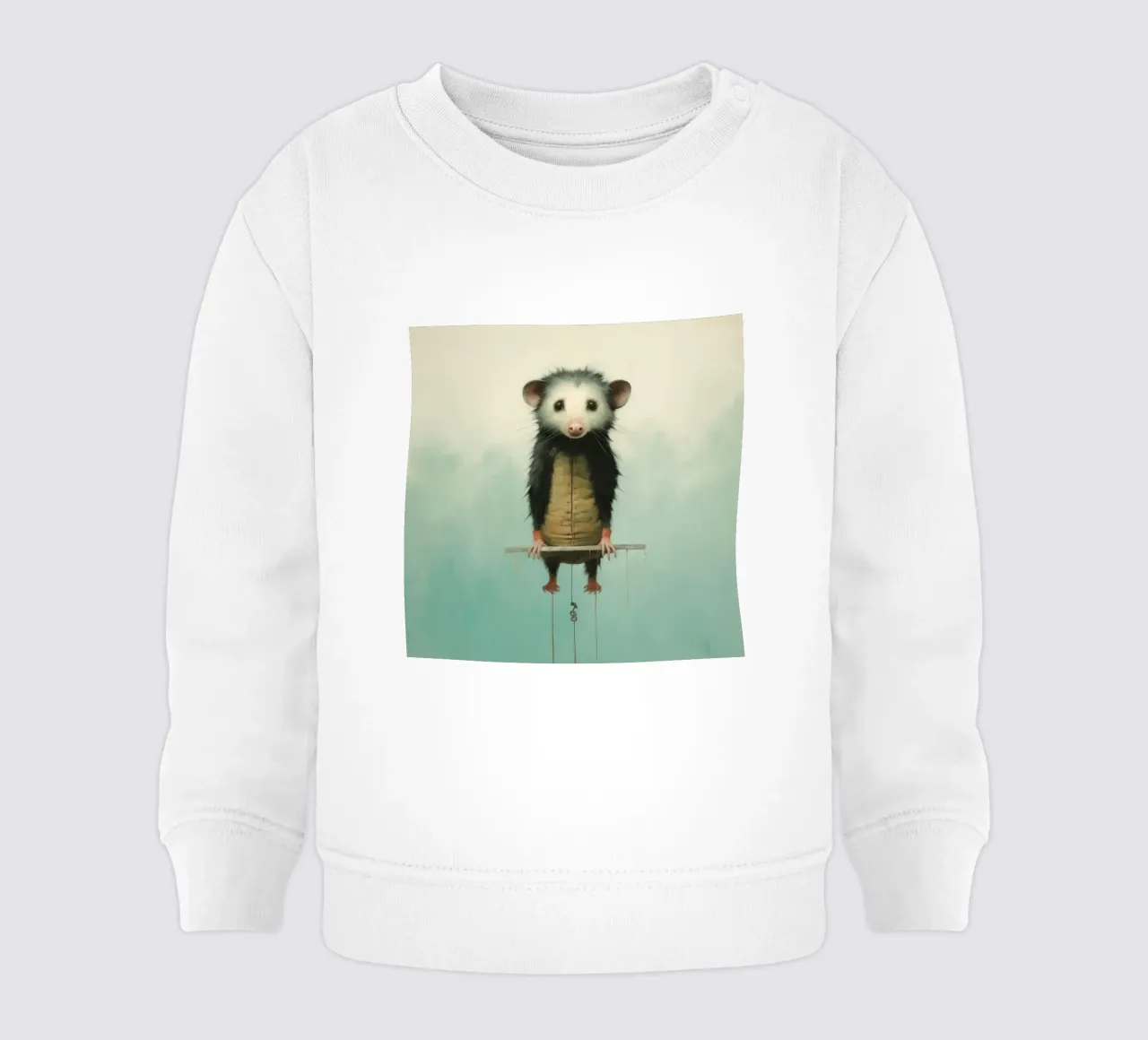 Minimal Opossum 4 Baby Sweatshirt von Minimal Animal Art