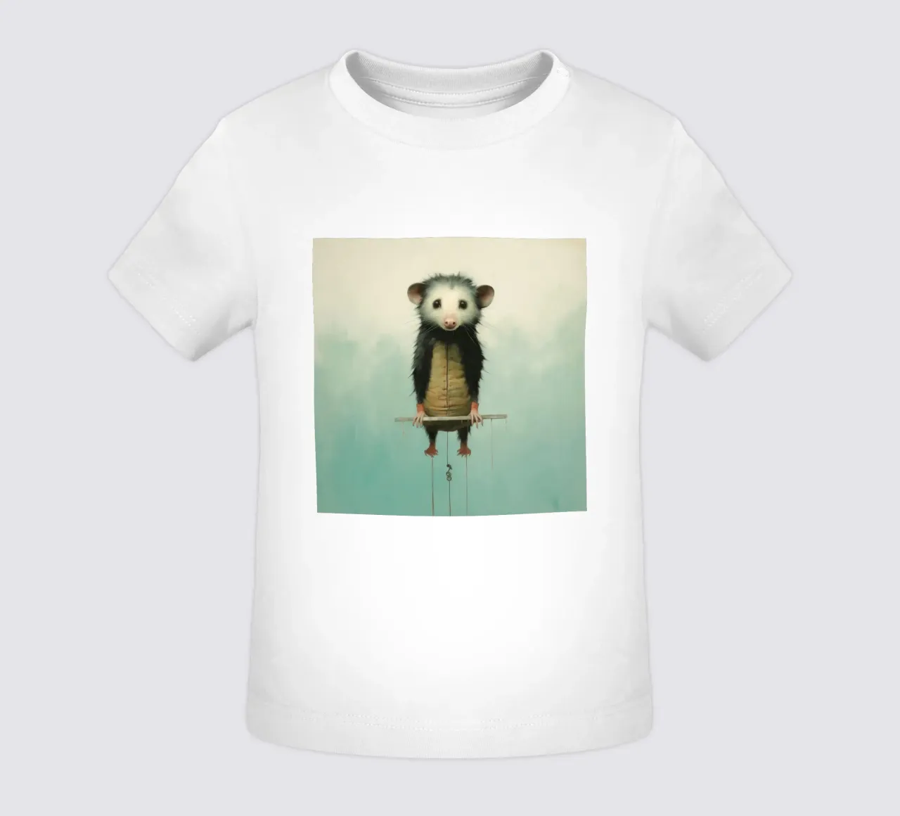 Opossum minimo 4 maglietta neonato da Minimal Animal Art