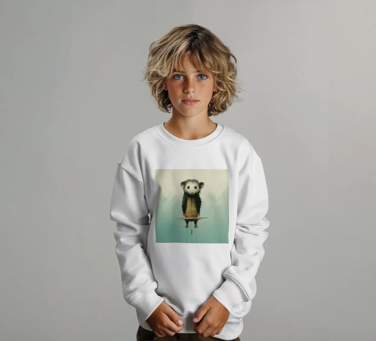Zarigüeya mínima 4 sudadera para niño de Minimal Animal Art
