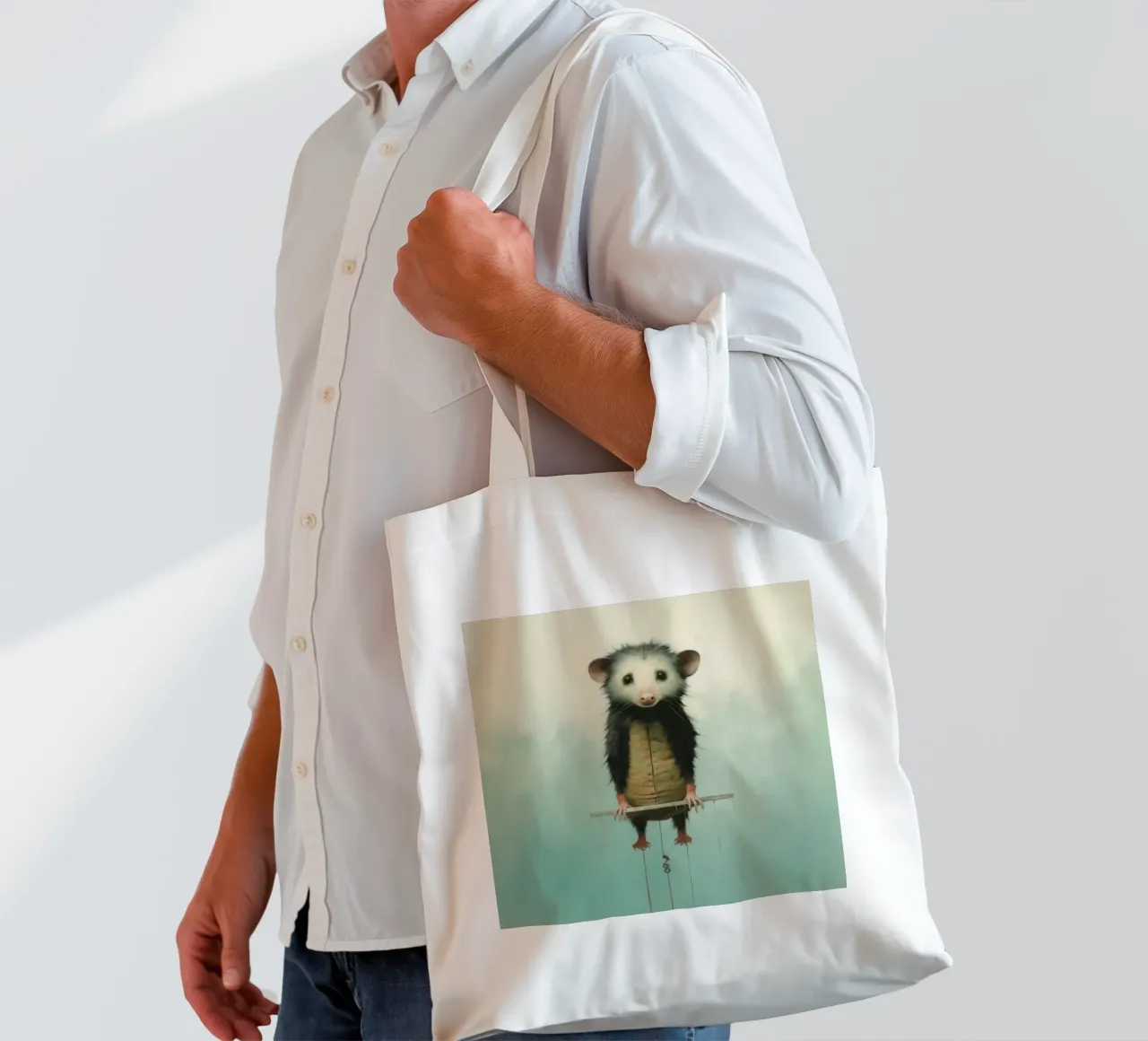 Opossum minimo 4 borsa in juta da Minimal Animal Art
