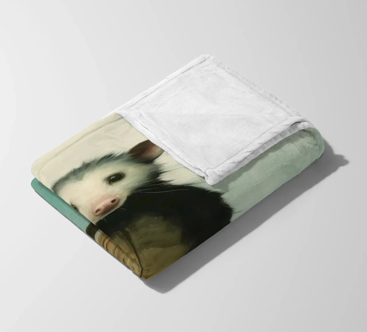 Opossum minimo 4 coperta in pile da Minimal Animal Art