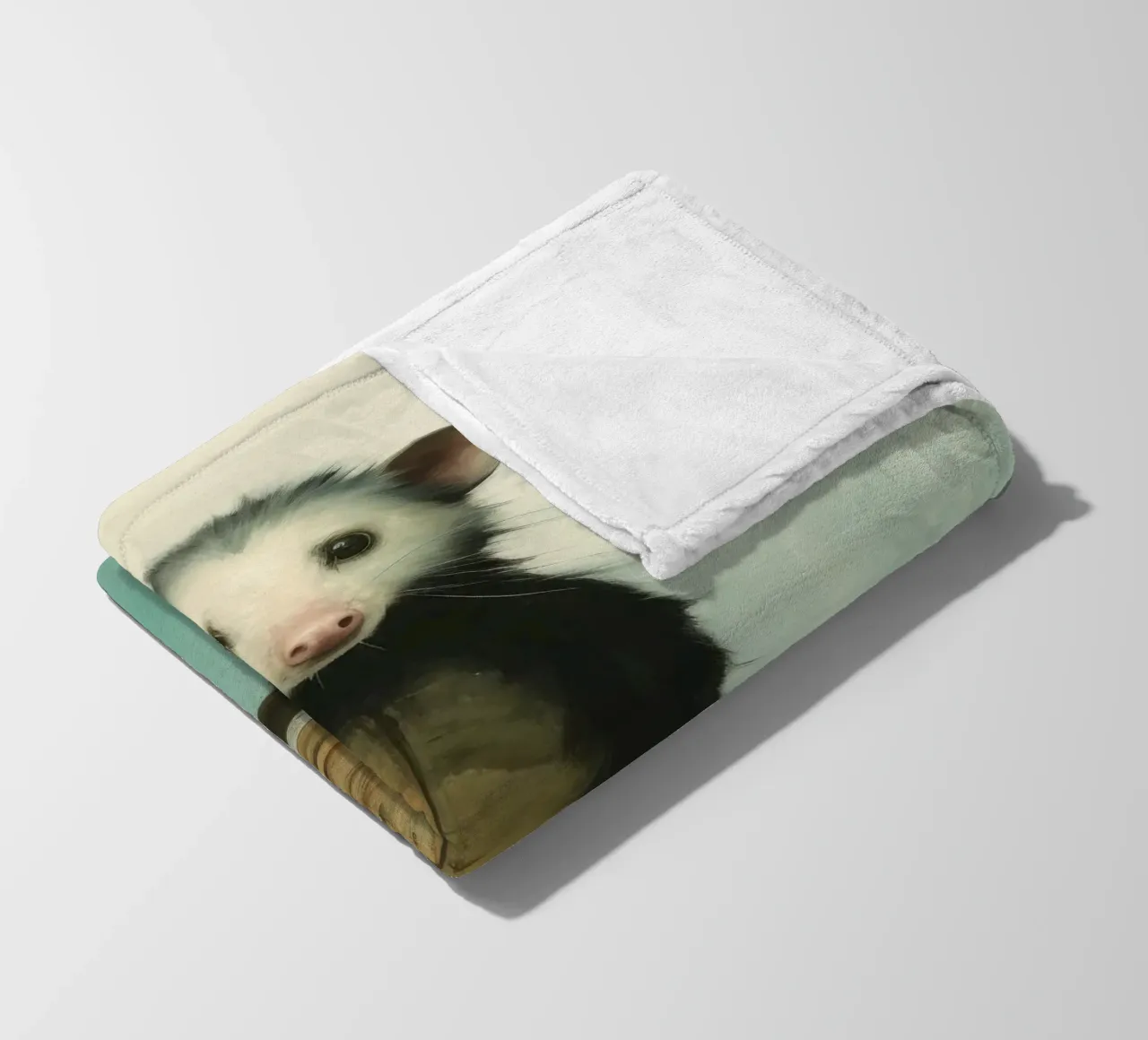 Opossum minimo 4 coperta in pile da Minimal Animal Art