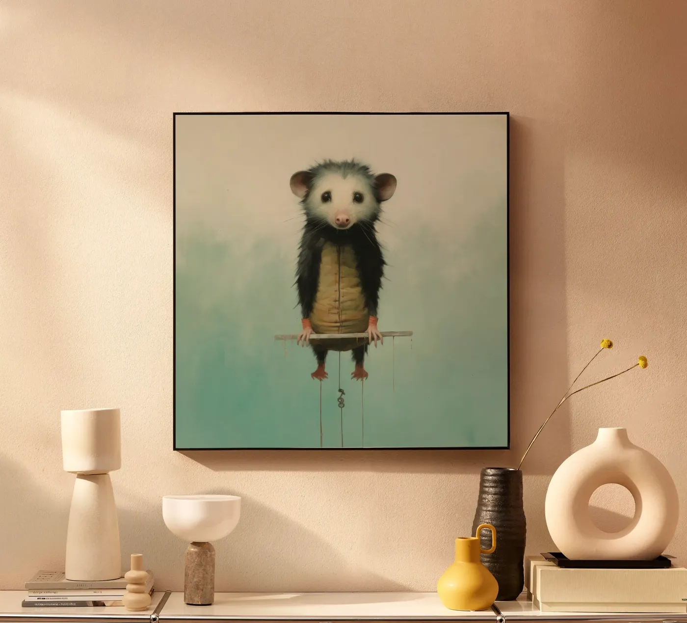 Minimal Opossum acrylic glass by Minimal Animal Art
