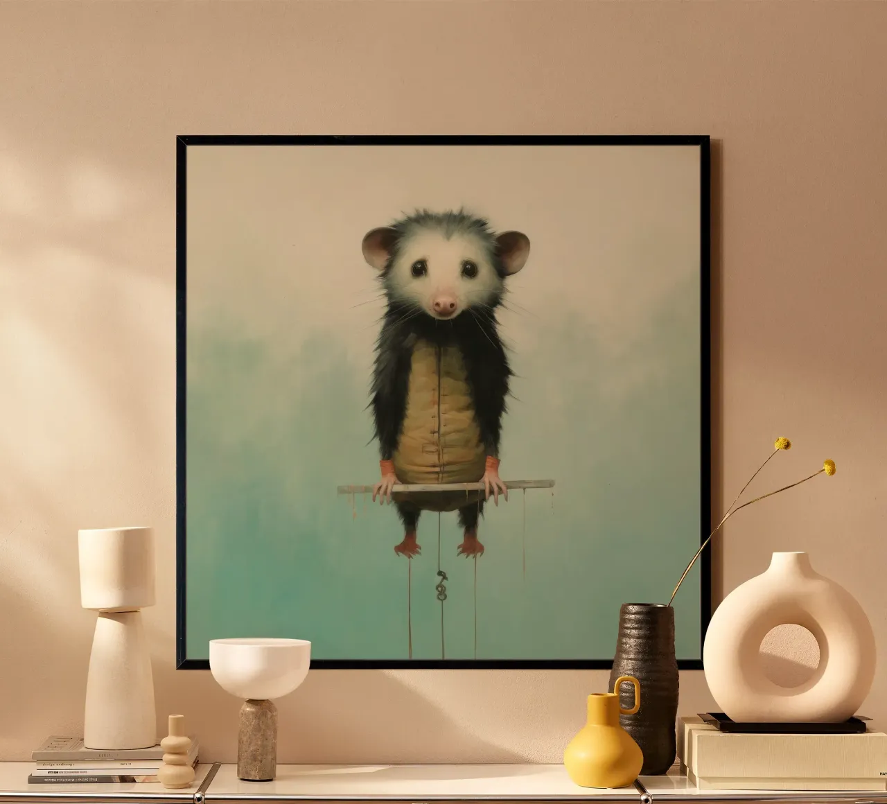 Opossum minimal 4 poster de Minimal Animal Art