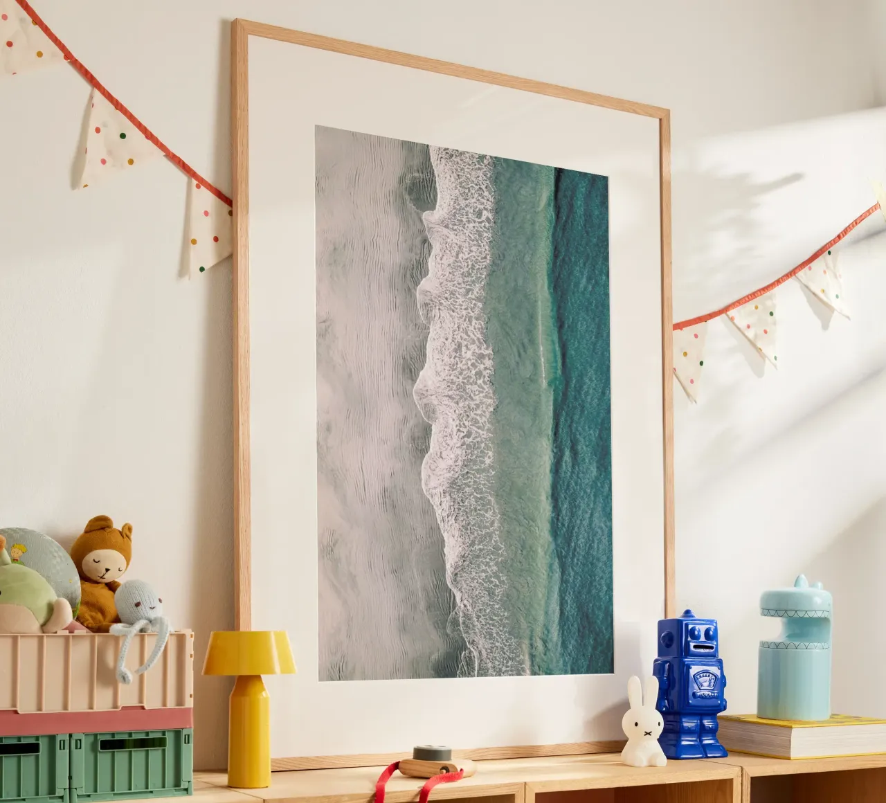 Ocean Waves 1 poster con telaio in alluminio da Airpixels