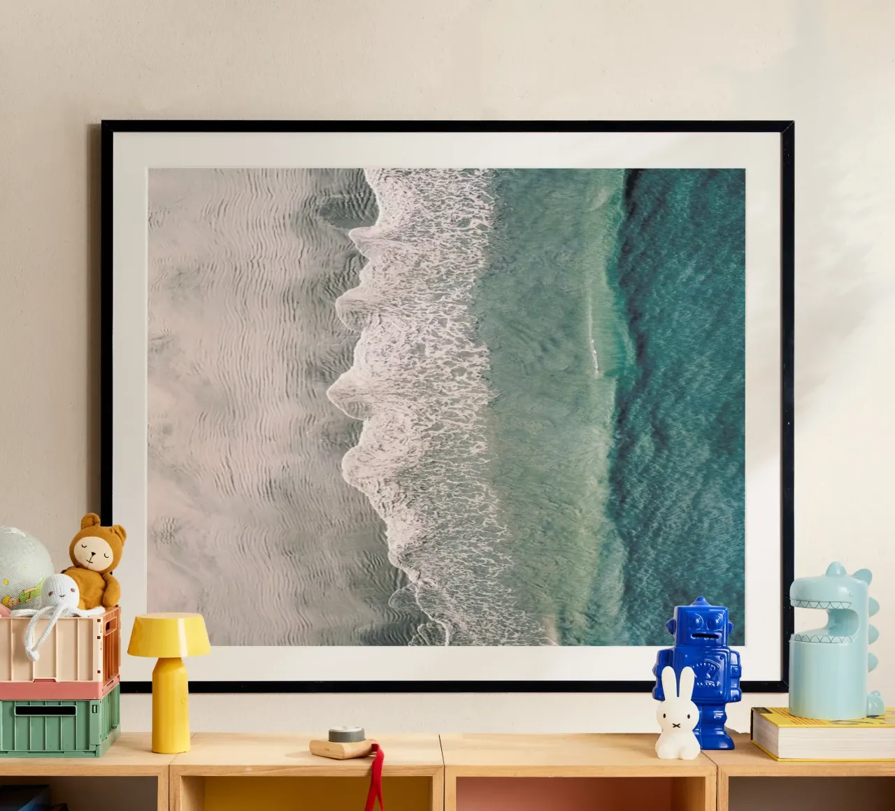 Ocean Waves 1 poster con telaio in alluminio da Airpixels