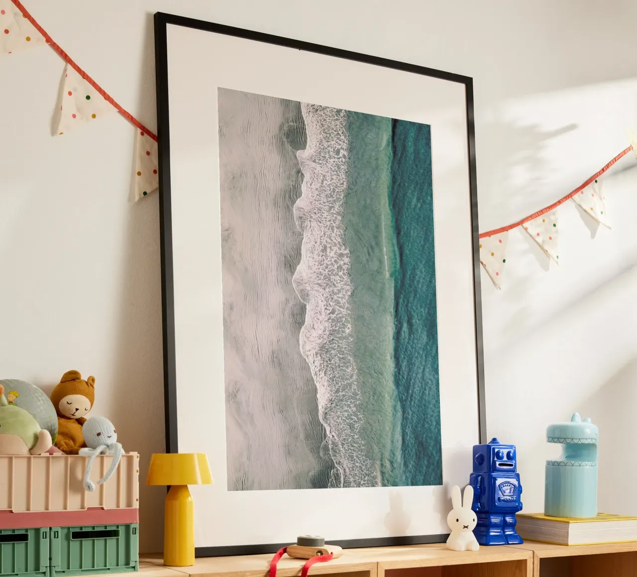 Ocean Waves 1 poster con telaio in alluminio da Airpixels