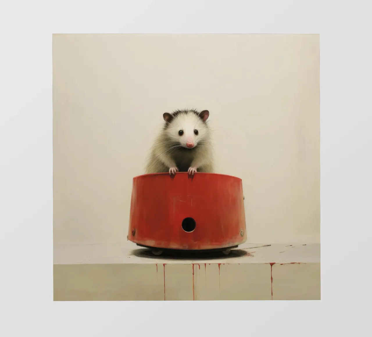 Opossum minimo 1 pellicola backlit da Minimal Animal Art