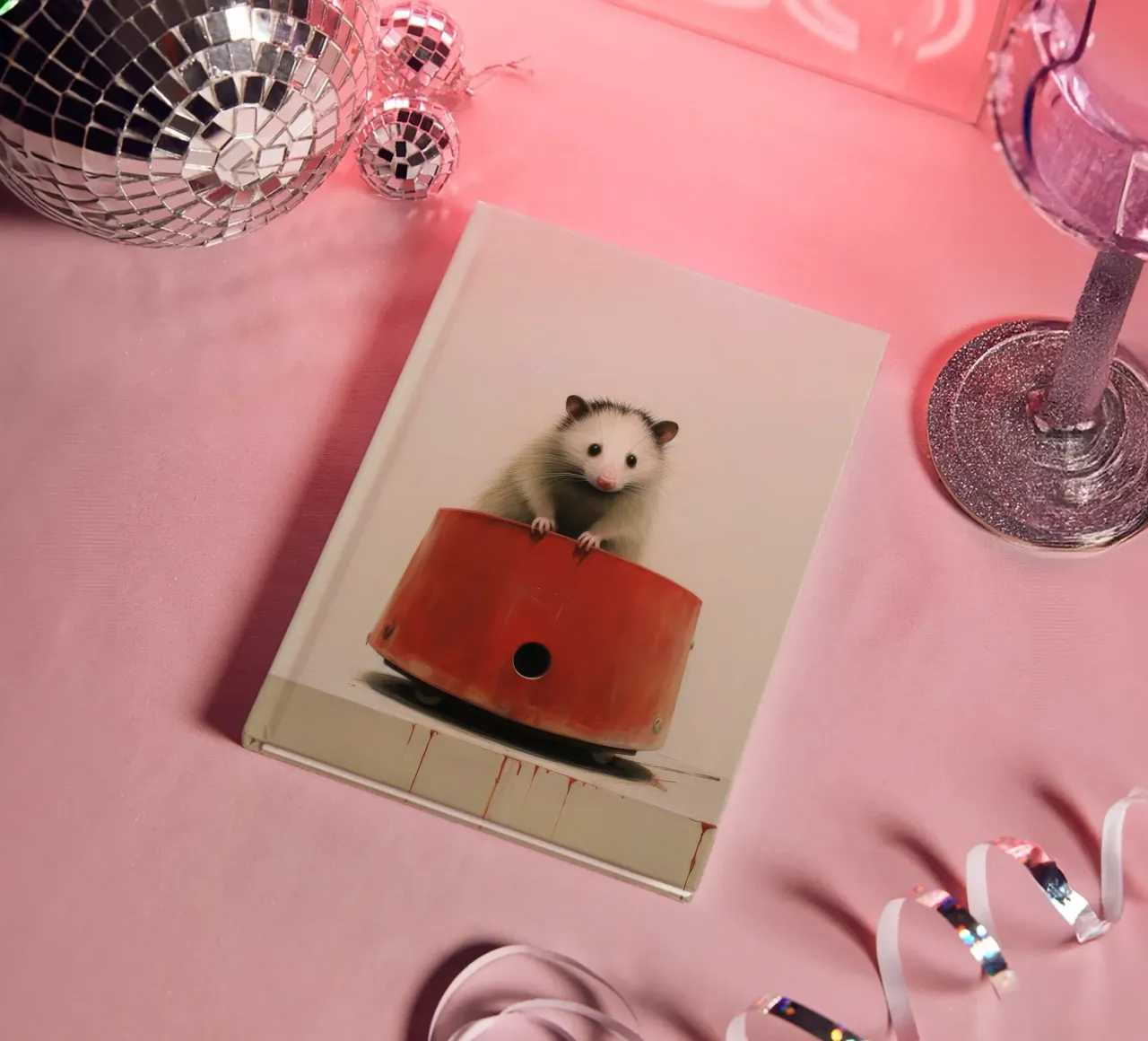 Minimal Opossum 1 notebook by Minimal Animal Art