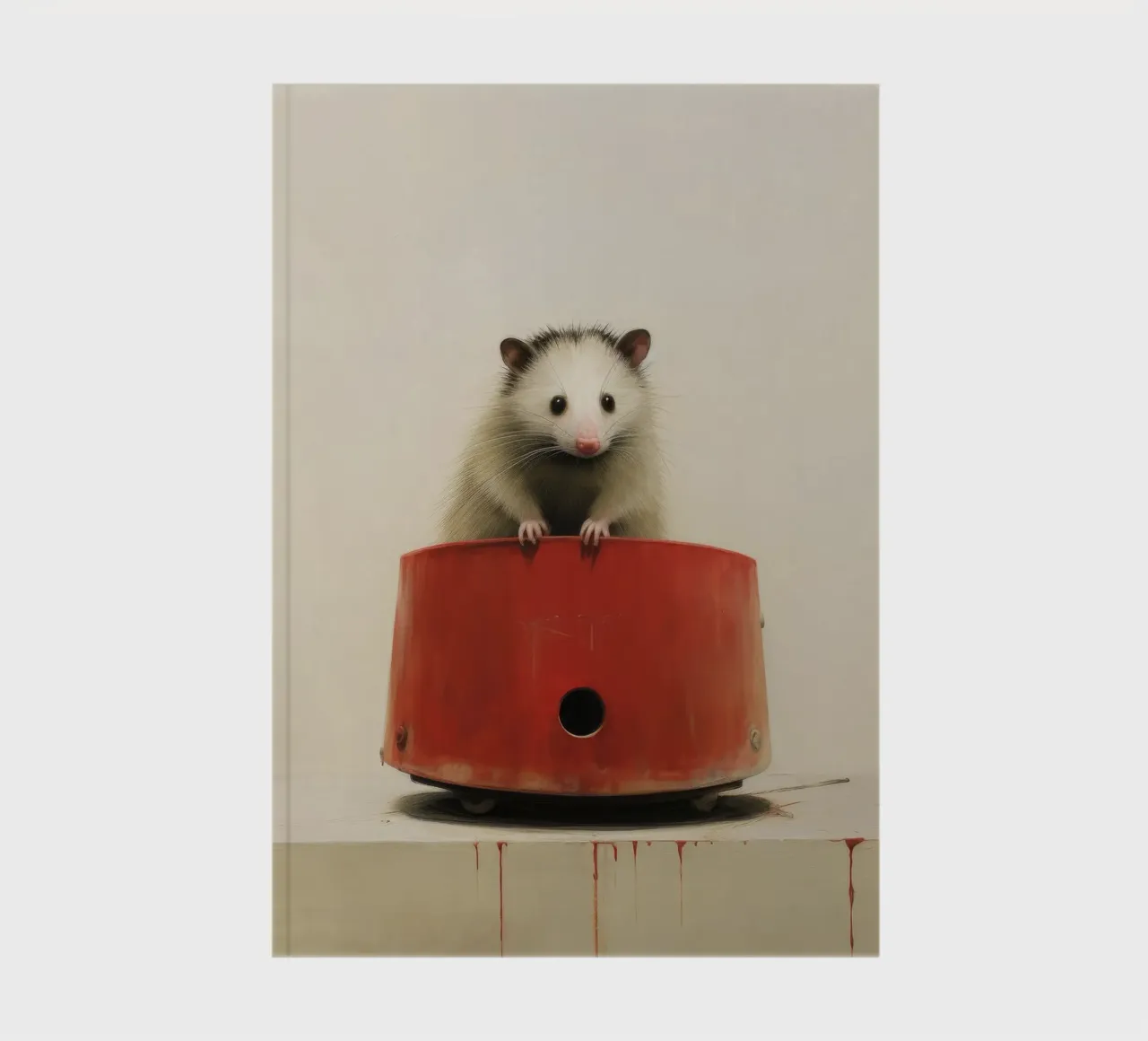 Minimal Opossum 1 notebook by Minimal Animal Art