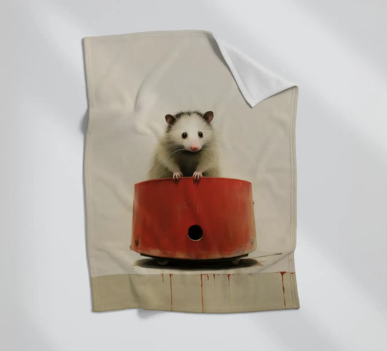 Opossum minimo 1 coperta in pile da Minimal Animal Art