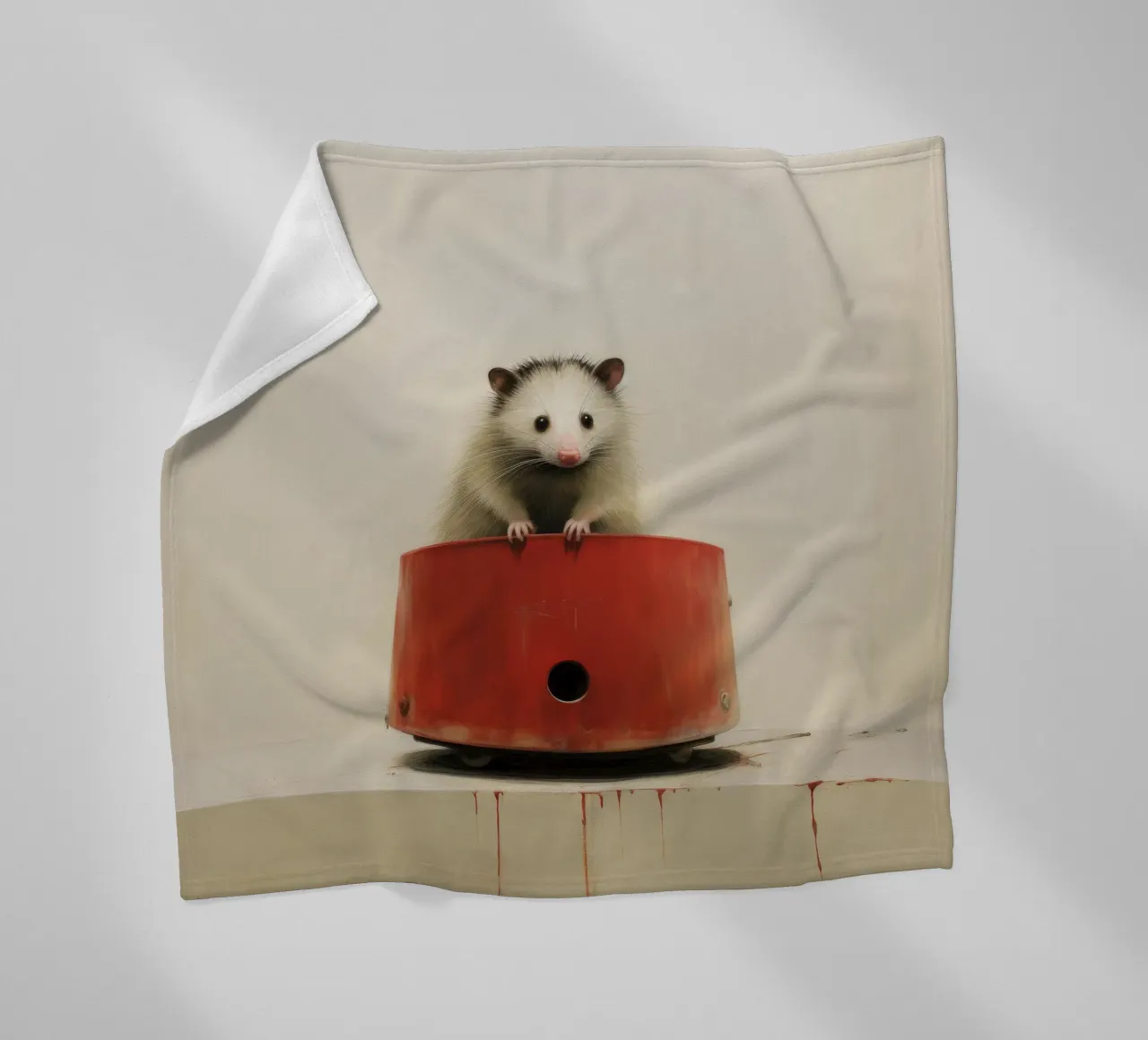 Opossum minimo 1 coperta in pile da Minimal Animal Art