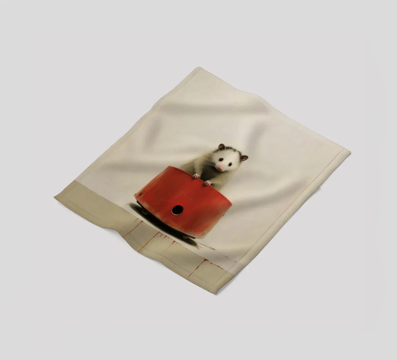 Opossum minimo 1 coperta in pile da Minimal Animal Art