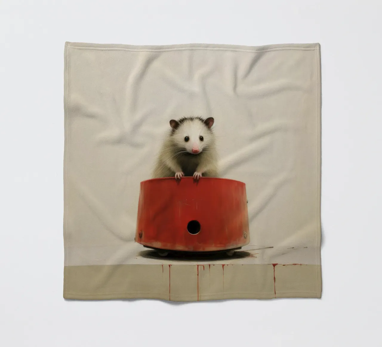 Opossum minimo 1 coperta in pile da Minimal Animal Art