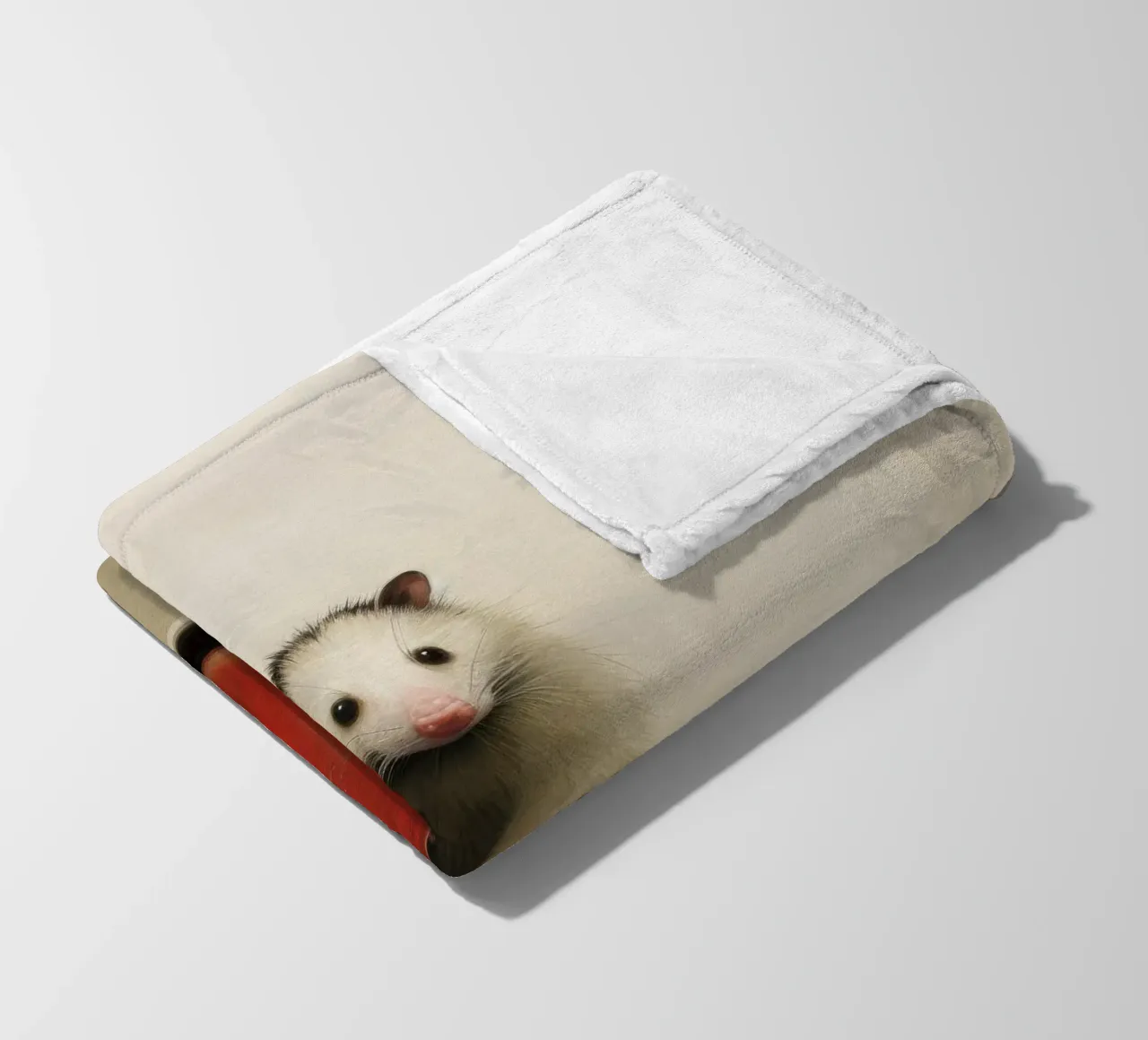 Opossum minimo 1 coperta in pile da Minimal Animal Art
