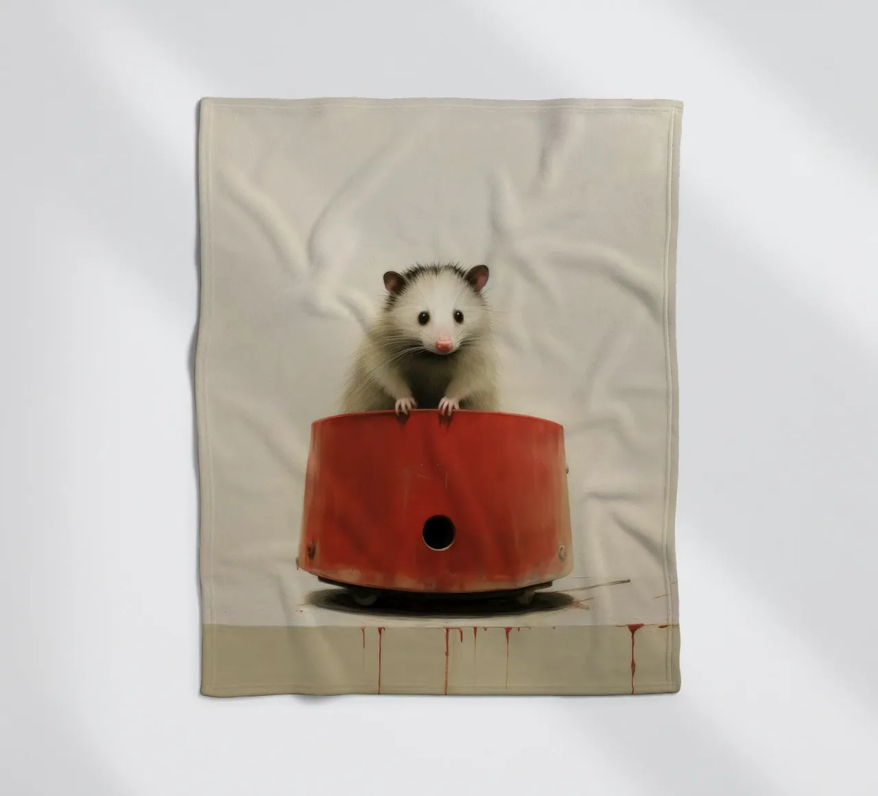 Opossum minimo 1 coperta in pile da Minimal Animal Art