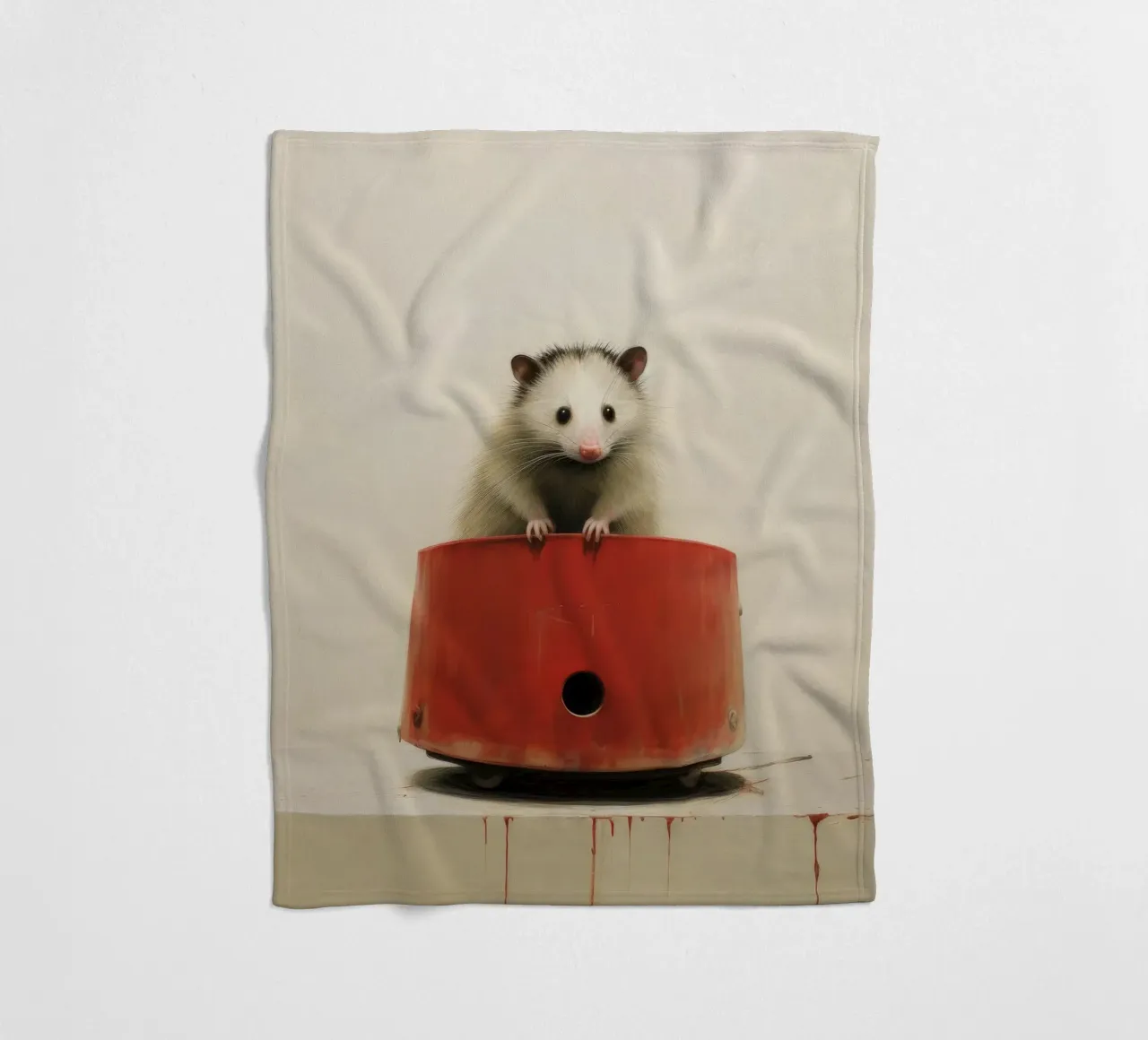 Opossum minimo 1 coperta in pile da Minimal Animal Art