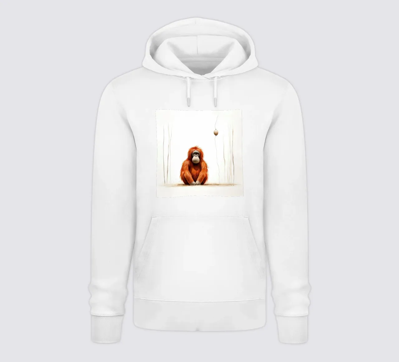 Orangutan minimo 2 felpa con cappuccio da Minimal Animal Art