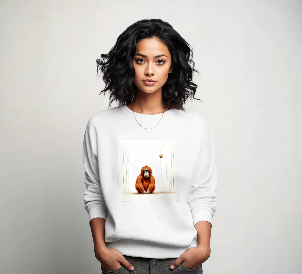 Orangutan minimo 2 felpa da Minimal Animal Art