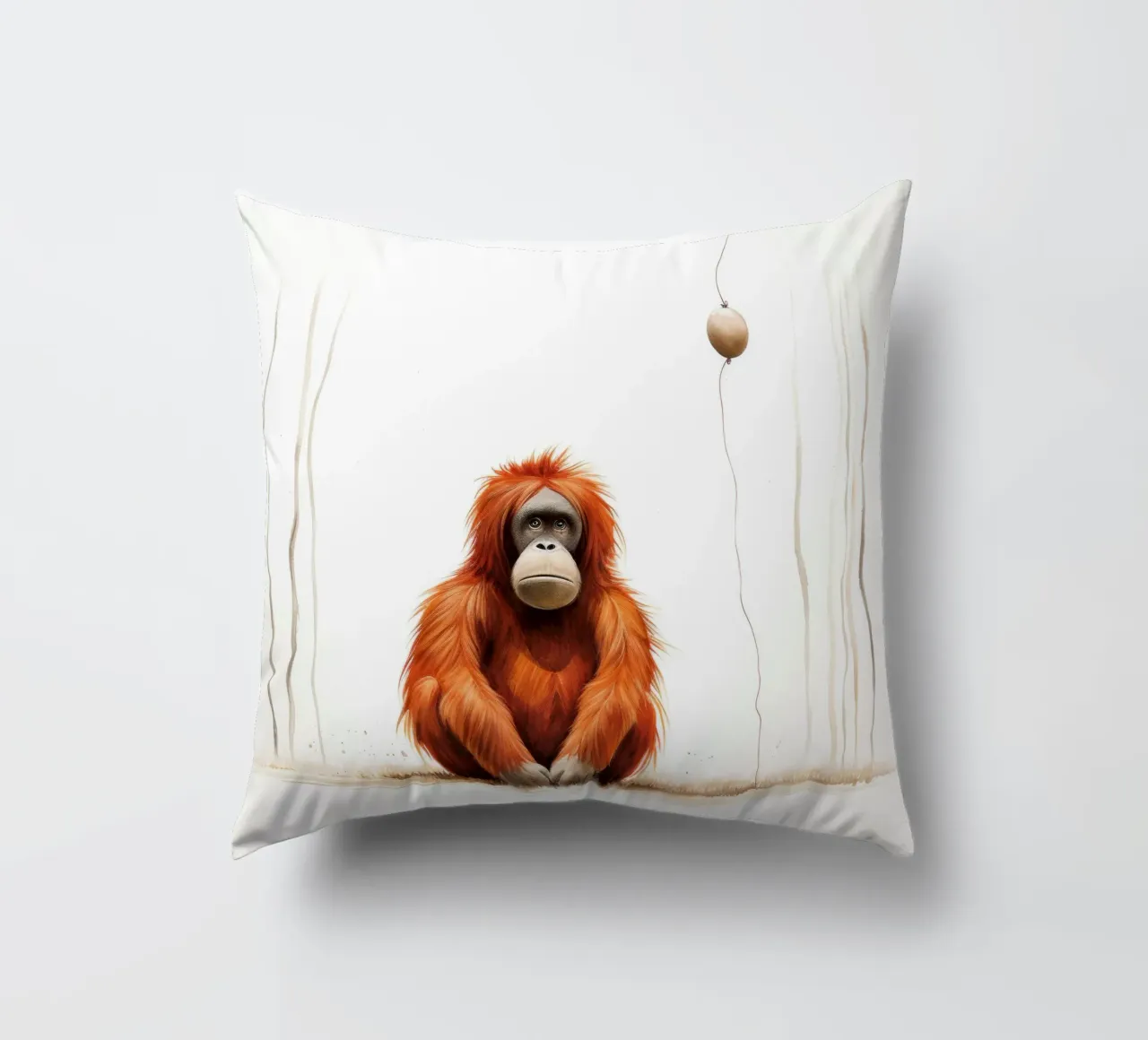 Orangutan minimo 2 cuscino da Minimal Animal Art