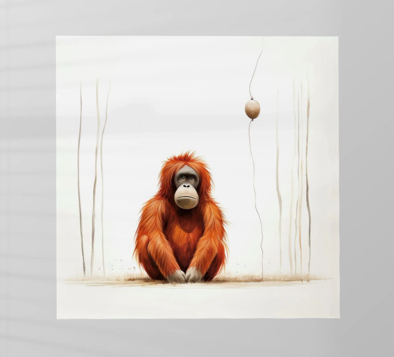 Orangutan minimo 2 pellicola backlit da Minimal Animal Art