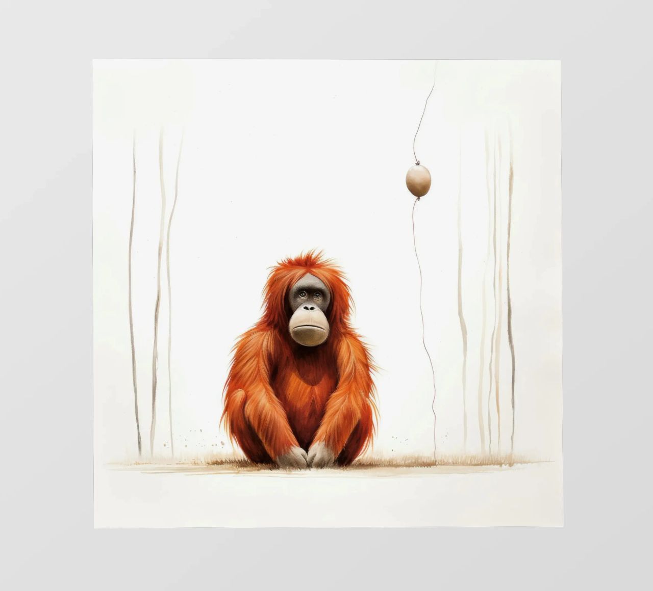 Orangutan minimo 2 pellicola backlit da Minimal Animal Art