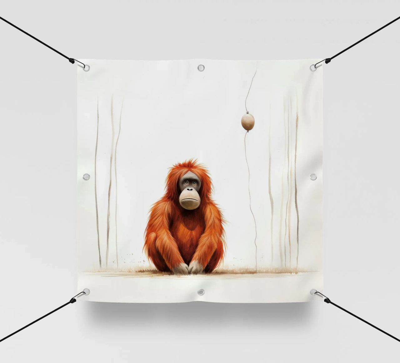 Orangutan minimo 2 telo in pvc da Minimal Animal Art
