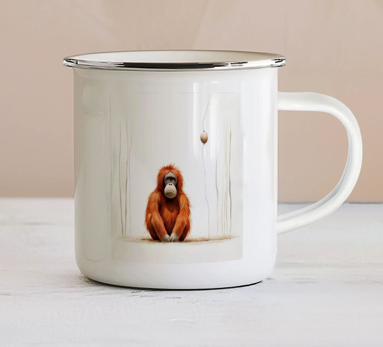 Orangutan minimo 2 tazza in smalto da Minimal Animal Art