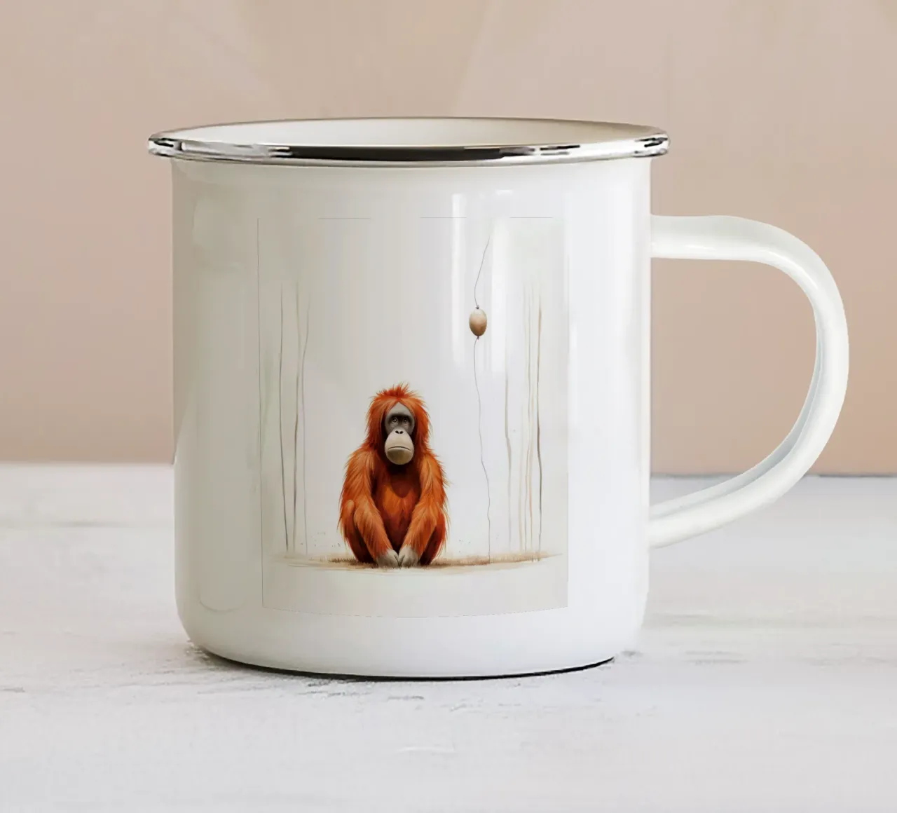 Orangutan minimo 2 tazza in smalto da Minimal Animal Art