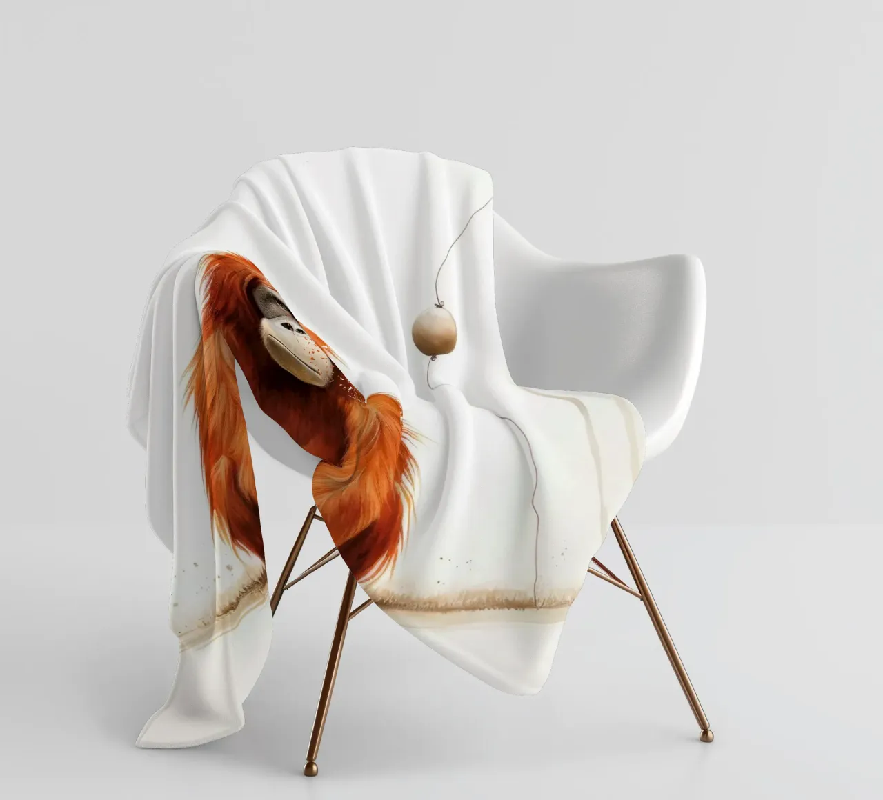 Orangutan minimo 2 coperta in pile da Minimal Animal Art
