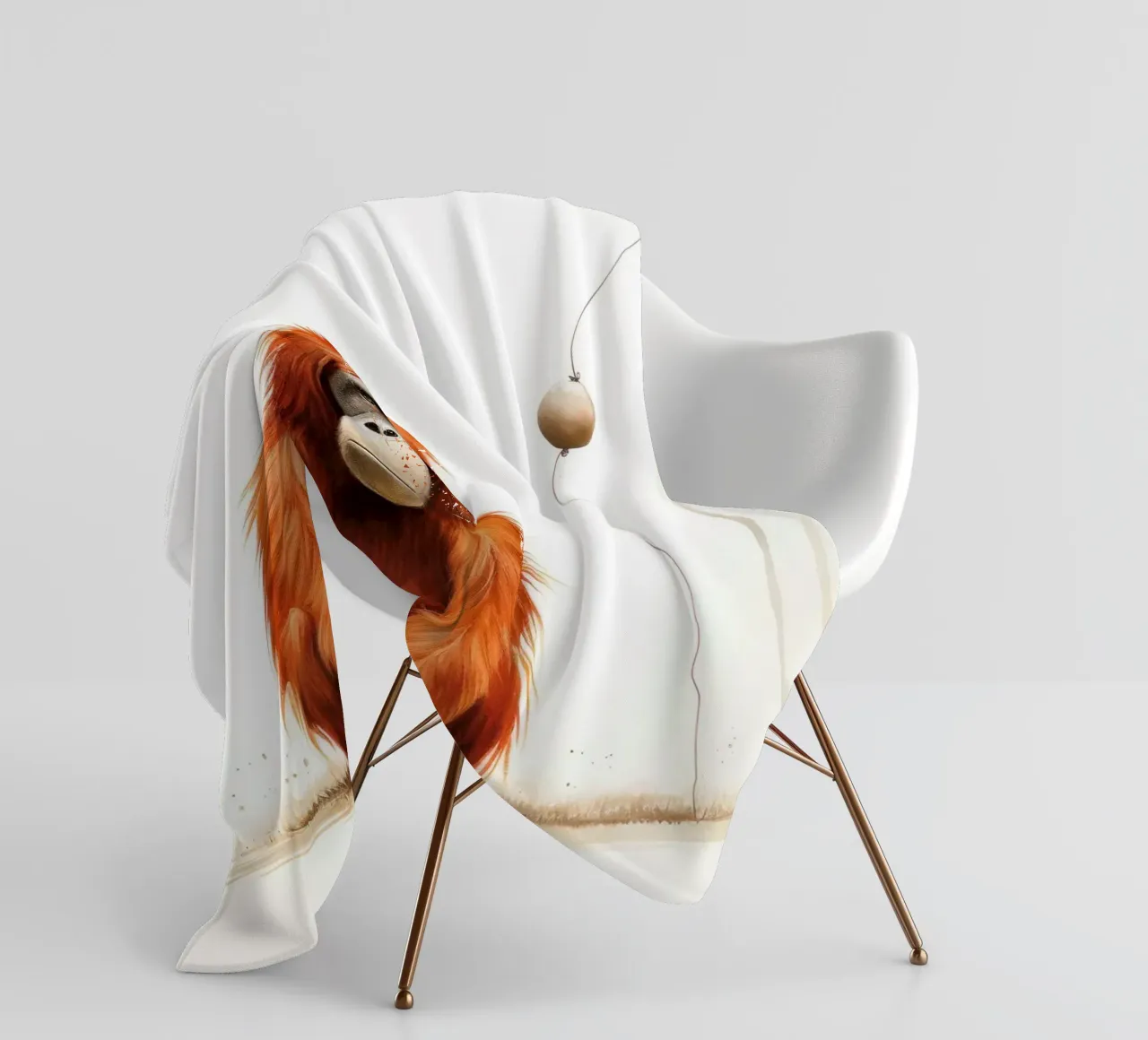 Orangutan minimo 2 coperta in pile da Minimal Animal Art