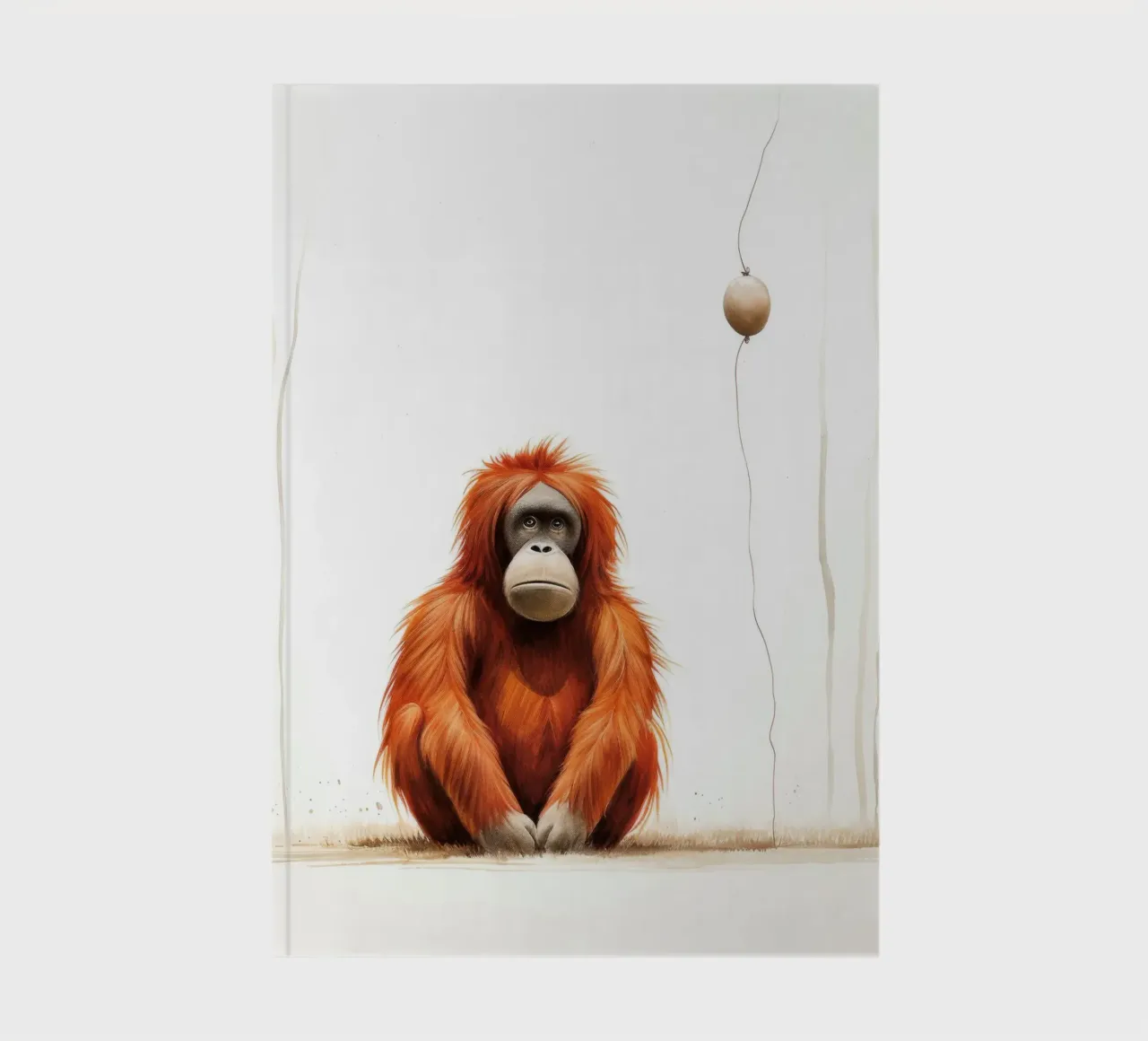 Minimum Orangutan 2 notebook by Minimal Animal Art