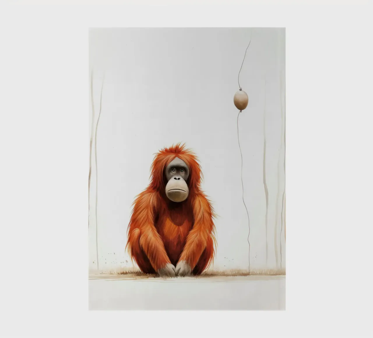 Minimum Orangutan 2 notebook by Minimal Animal Art