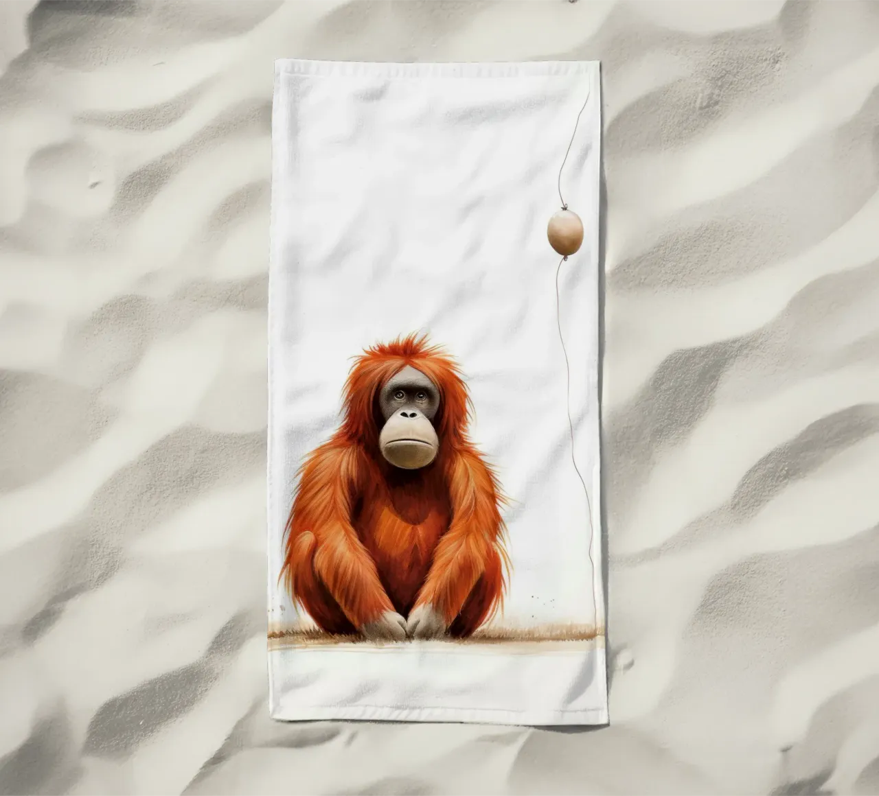 Orangután mínimo 2 toalla de playa de Minimal Animal Art