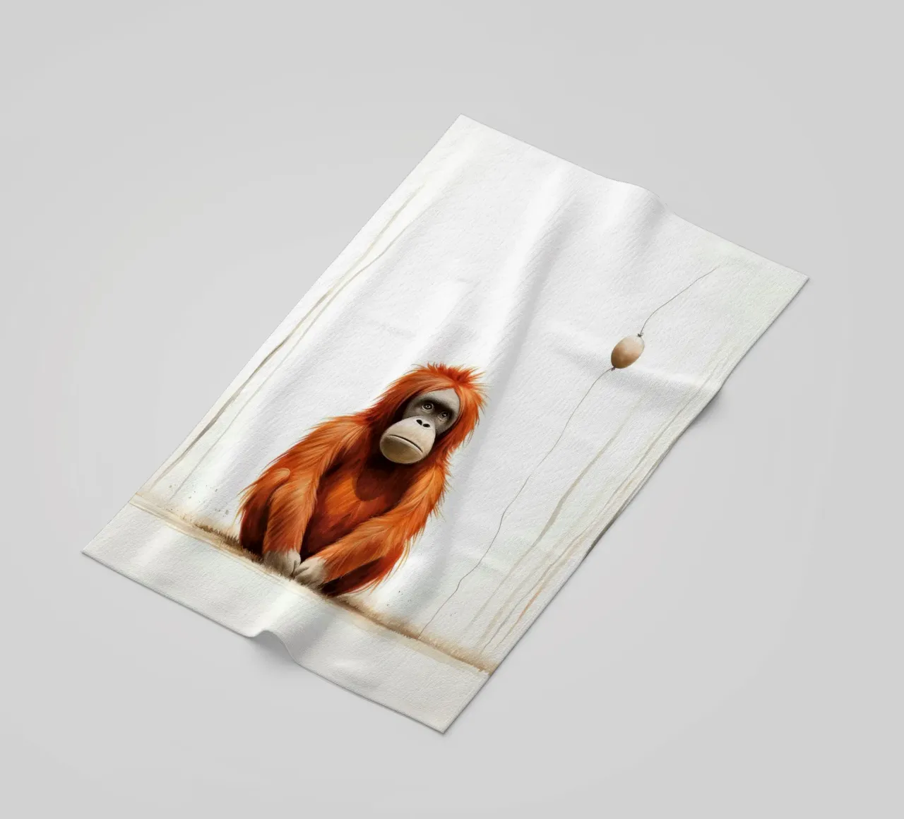 Orangután mínimo 2 toalla de playa de Minimal Animal Art