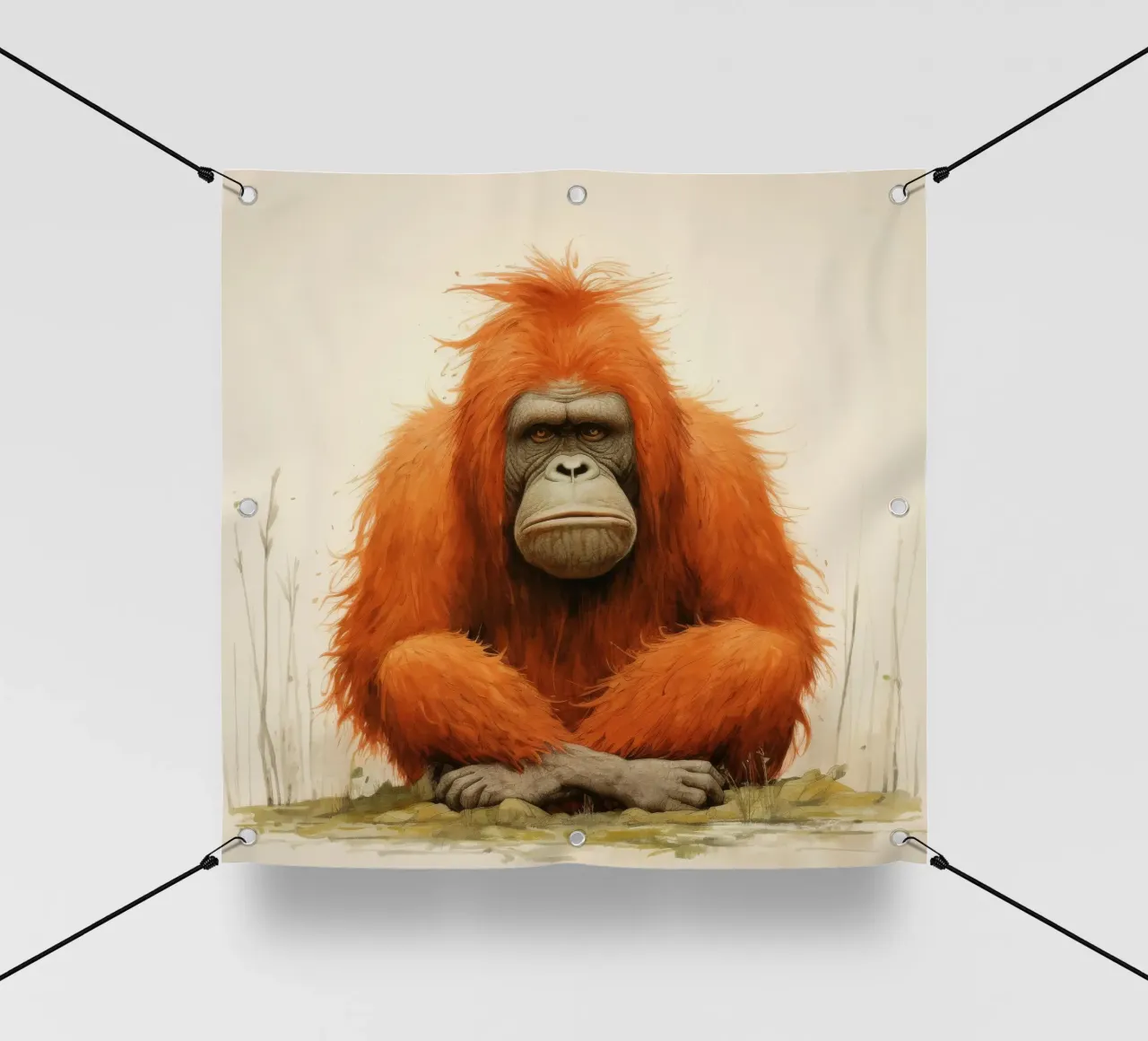 Minimo 3 oranghi telo in pvc da Minimal Animal Art