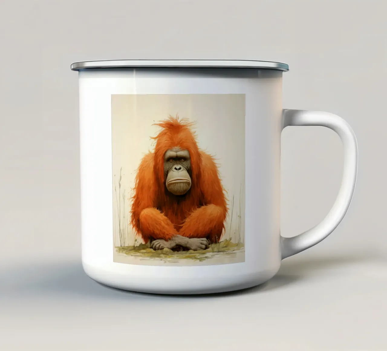Minimo 3 oranghi tazza in smalto da Minimal Animal Art
