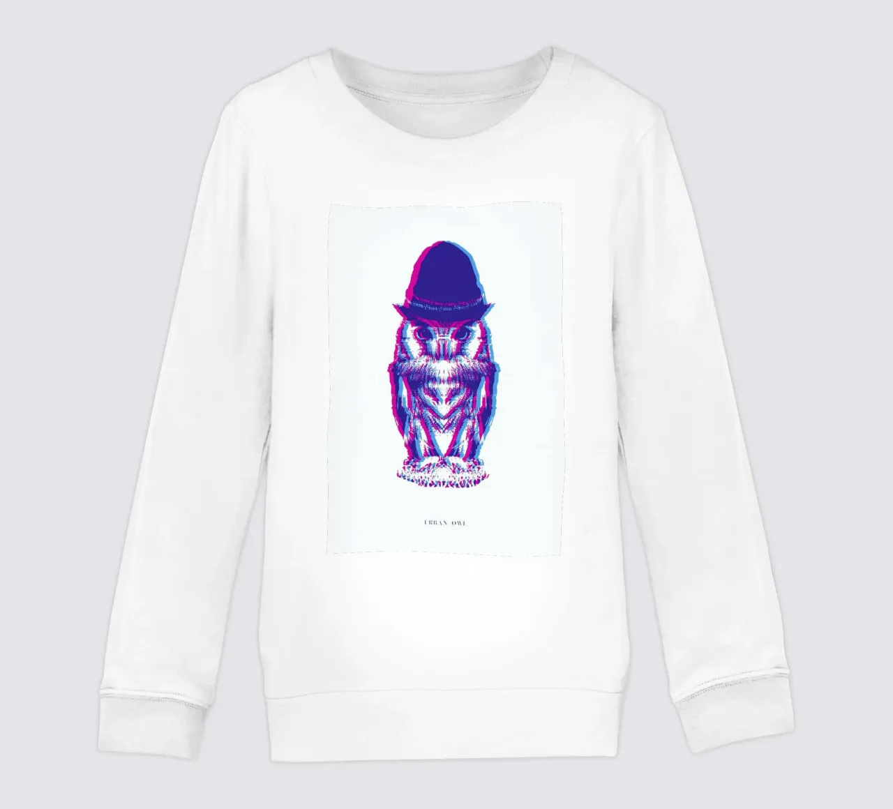 Magenta Owl with cyan beanie felpa bambino da Studio One