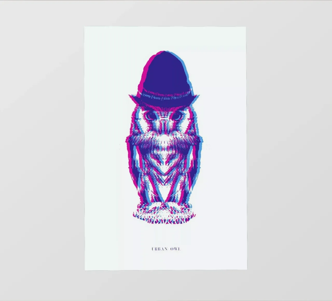 Magenta Owl with cyan beanie telo in pvc da Studio One