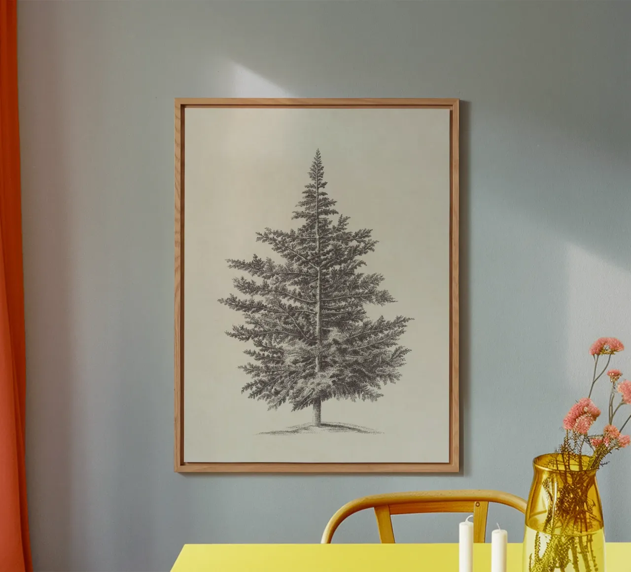 Tree Sketch - Conifer alluminio dibond da apoloprints