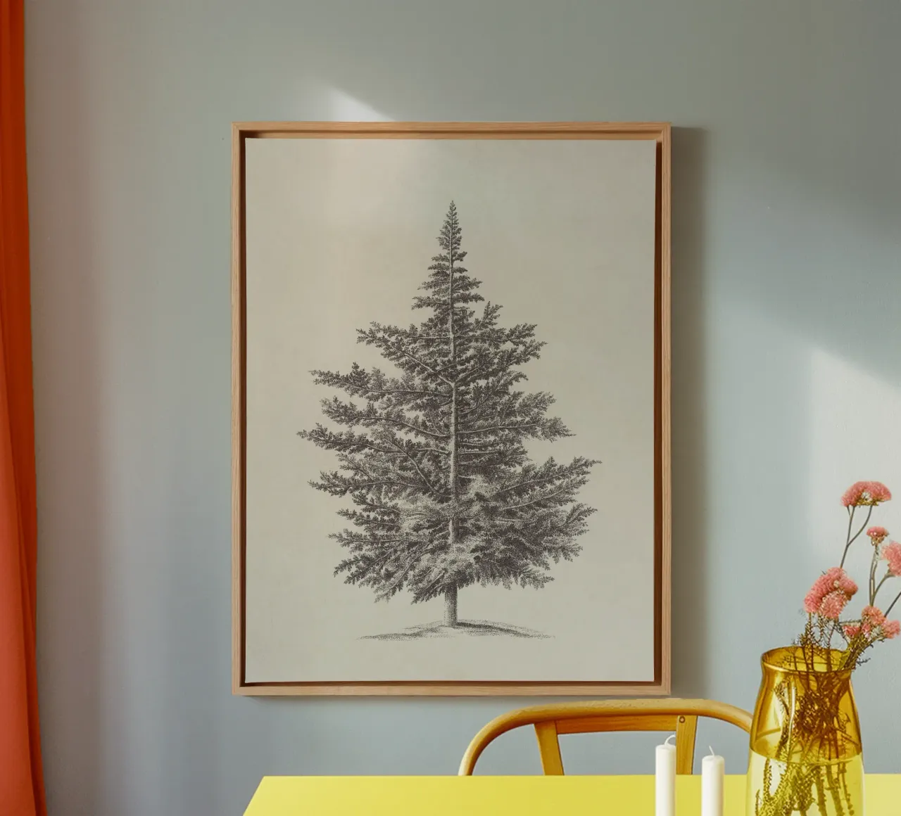 Tree Sketch - Conifer canvas van apoloprints