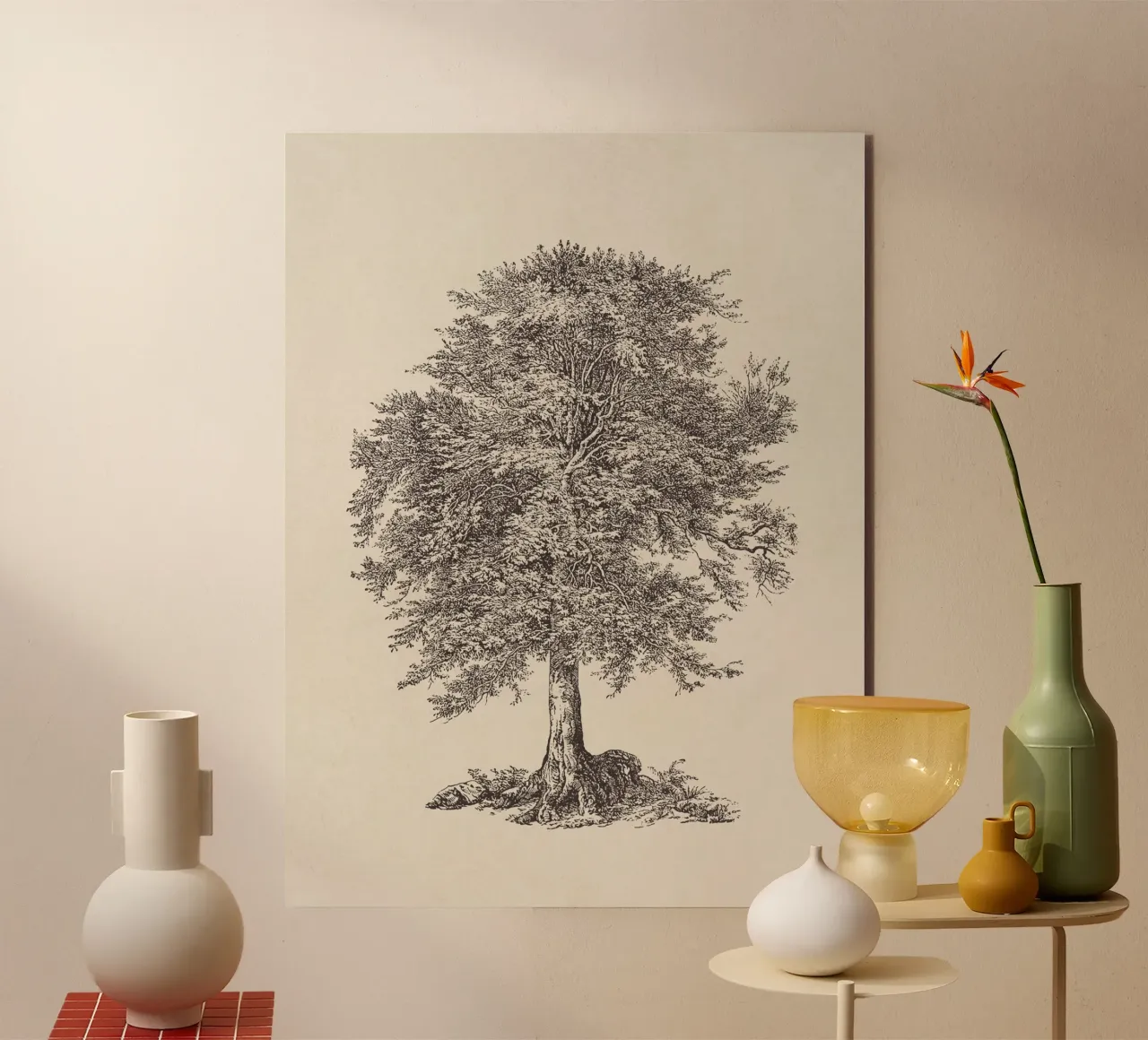 Tree Sketch - Elm alluminio dibond da apoloprints