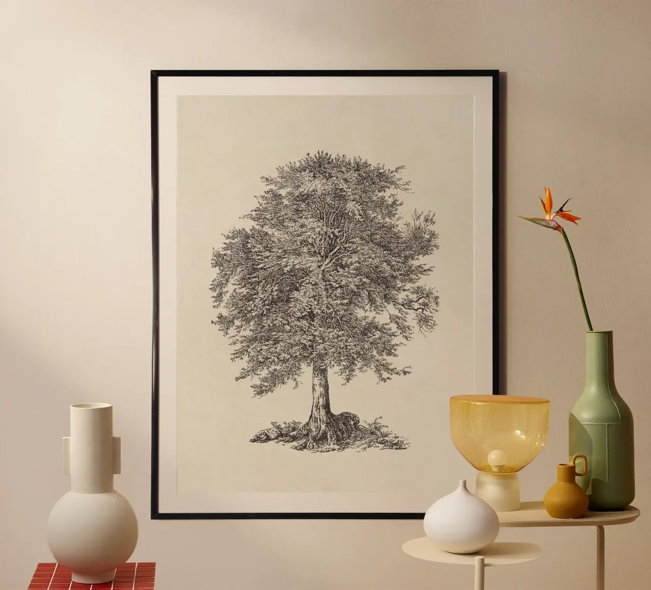 Tree Sketch - Elm carta hahnemühle da apoloprints