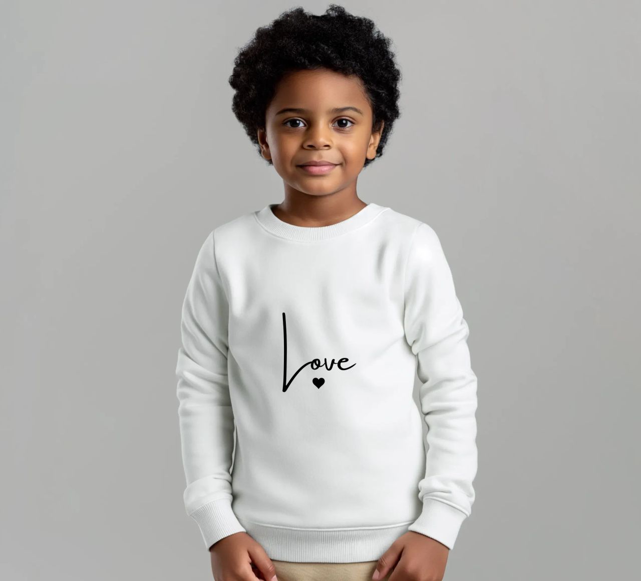 Un grande amore con un piccolo cuore felpa bambino da ArtDesign by KBK